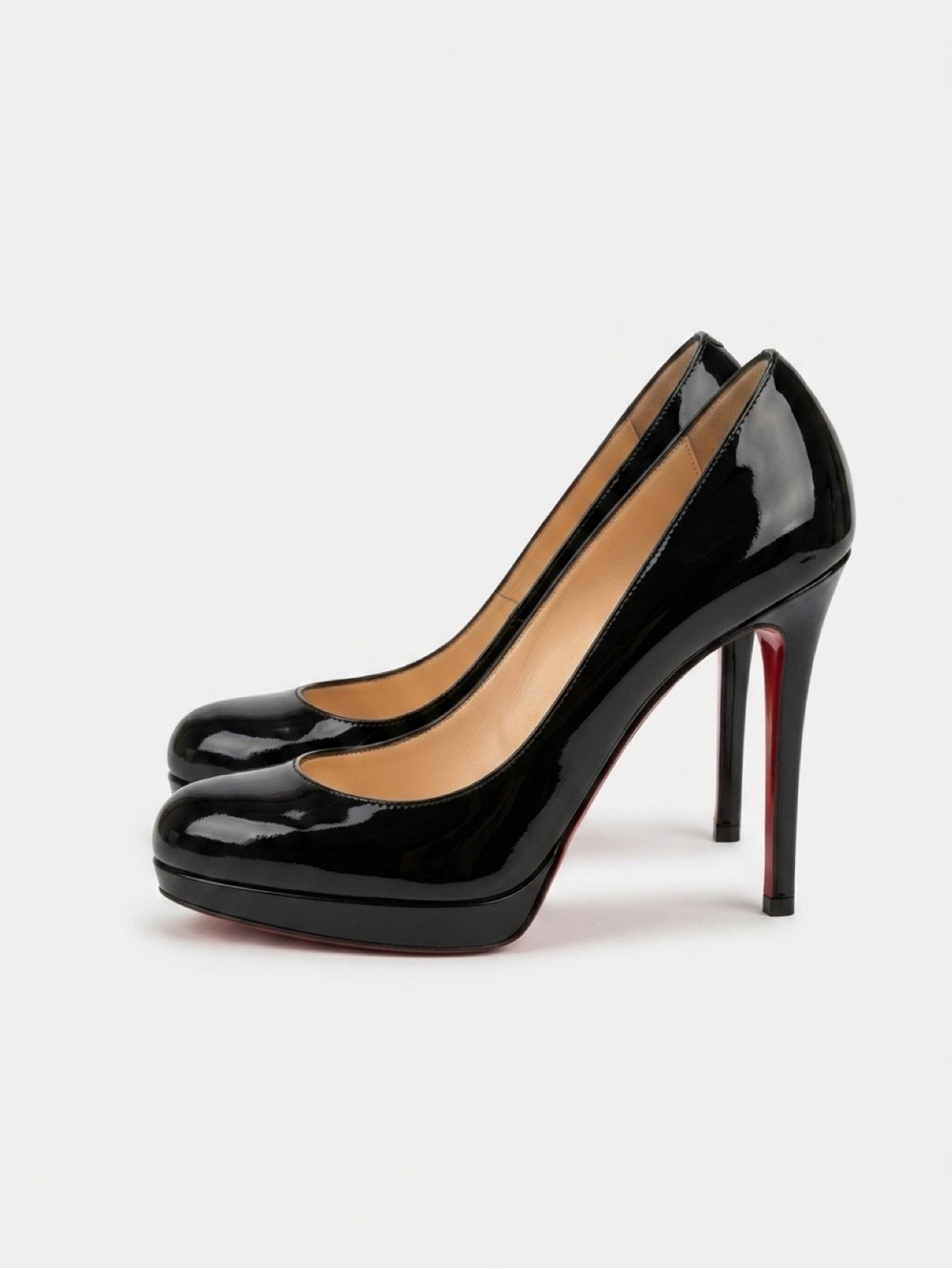 NIB Christian Louboutin New Simple Pump 120 Black  Patent Calf Size 38 Full Set